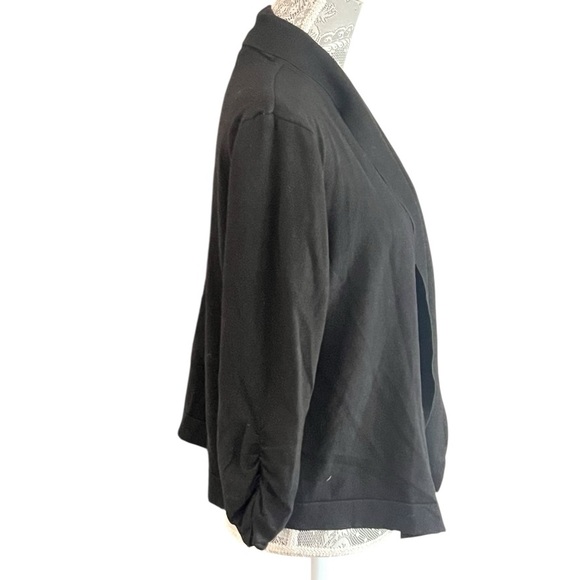 Women’s 89th & Madison Black Open Front Draped Cardigan Blazer Size Large - Picture 3 of 5
